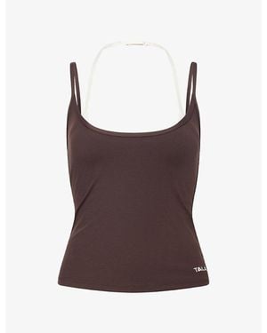 WE Are Tala Dayflex Minimal Strappy Stretch-Woven Vest - Brown