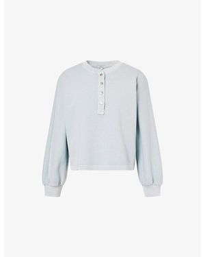 Rails Leonie Round-Neck Cotton-Jersey Sweatshirt - Blue