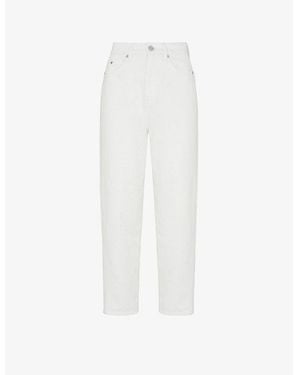 Whistles Authentic Barrel-Leg High-Rise Jeans - White