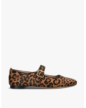 Sam Edelman Michaela Leopard-Print Leather Ballet Flats - Brown