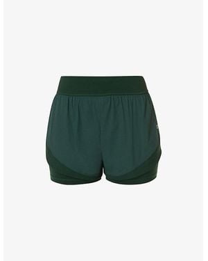 Sweaty Betty Tempo Run High-Rise Stretch-Woven Shorts - Green