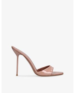 Paris Texas Lidia Patent-Leather Heeled Mules - Pink