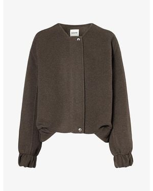 KHAITE Cordan Relaxed-Fit Wool Bomber Jacket - Brown