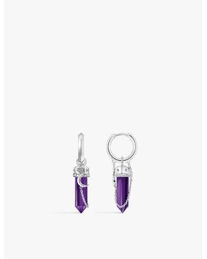 Thomas Sabo Chain-Drop Sterling- And Imitation Amethyst Earrings - Multicolour