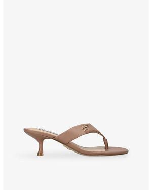 Steve Madden Soundview 234 Heeled Leather Sandals - Brown
