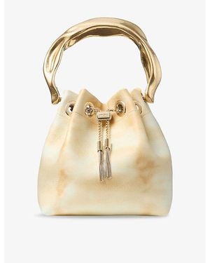 Jimmy Choo Bon Bon Tie-Dye Leather Top-Handle Bag - Natural