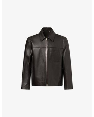Paul Smith Straight-Fit Leather Jacket - Black