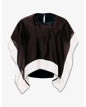 Sacai Layered Short-Sleeve Cotton And Satin-Jersey T-Shirt - Black