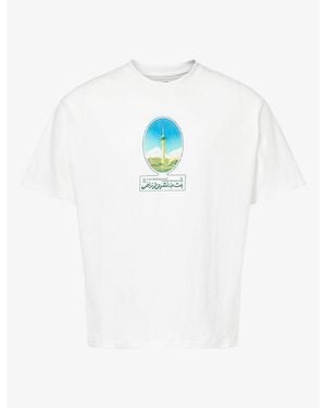 Not Boring On Air Graphic-Print Cotton T-Shirt - White