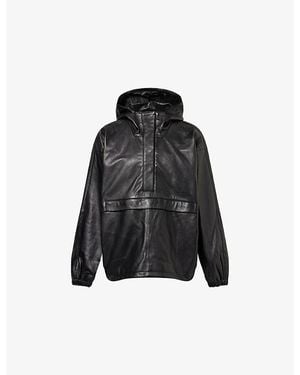 RÓHE Frames Hooded Oversize Leather Jacket - Black