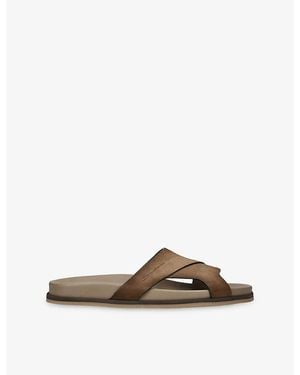 Santoni Downtime Suede Sandals - Brown