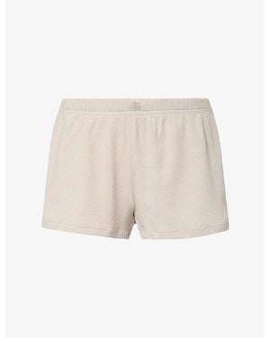 Skims Loose Rib Cotton-Jersey Shorts - Natural