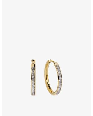 Monica Vinader Essential Small 18Ct Vermeil And 0.31Ct Lab-Grown Diamond Hoop Earrings - Metallic