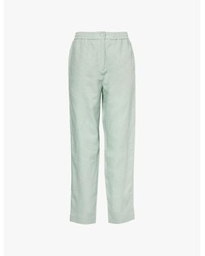 PANGAIA Eucalyptus Straight-Leg High-Rise Linen Trousers - Green