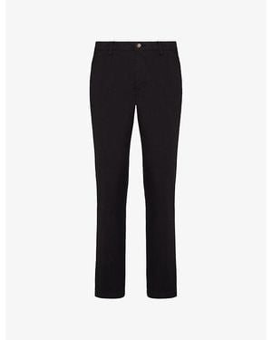 BOGGI Tapered-Leg Mid-Rise Cotton-Blend Trousers - Black