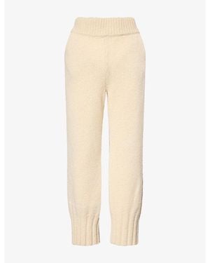 Oscar Ouyang Cable Knit Straight-Leg Wool Trousers - Natural