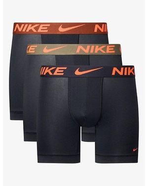 Nike Essential Micro Pack Of Three Stretch-Jersey Boxer Briefs - Blue