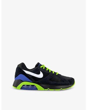 Nike Air 180 Qs Leather And Woven Low-Top Trainers - Blue