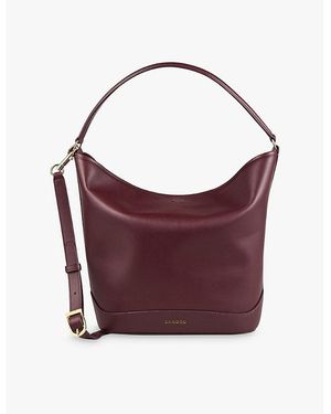 Sandro Removable-Strap Slouchy Leather Shoulder Bag - Purple