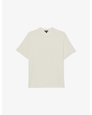 Reiss Jack Textured Stretch-Woven T-Shirt - White