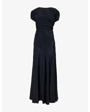 Vivienne Westwood Justina Cap-Sleeve Woven Maxi Dress - Black