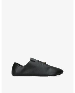 Loewe Pebble Soft Leather Court Shoes - Black