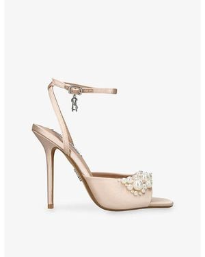 Steve Madden Atheria Satin Heeled Sandals - White