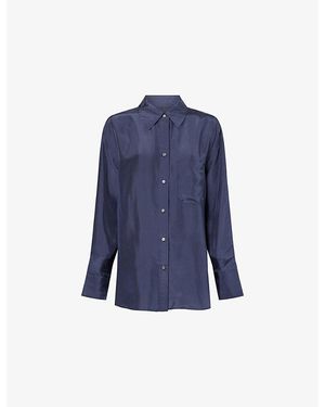 Twp Big Joe Oversized Silk Shirt - Blue