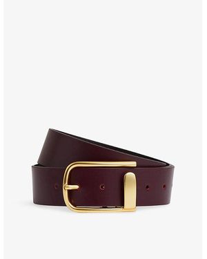 Reiss Iyla Half-Keeper Leather Belt - Purple