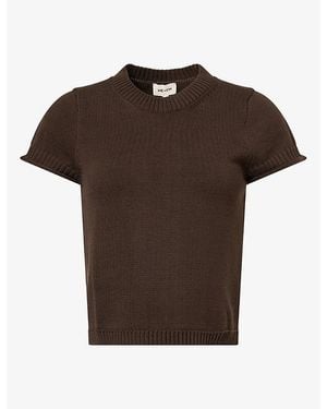 ME+EM Shrunken Straight Cotton-Knit Baby Tee - Brown
