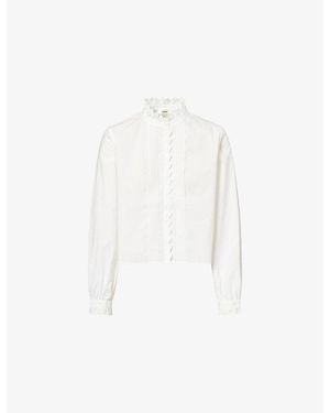 FRAME The Keepsake Scalloped Cotton Top - White