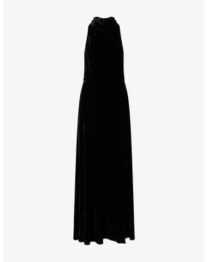 ME+EM Draped Sleeveless Woven Maxi Dress - Black