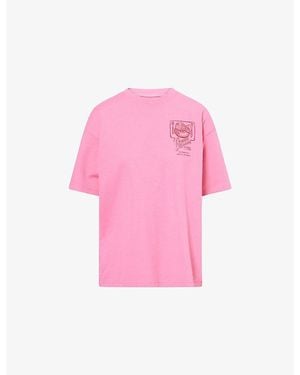 Damson Madder Gill Graphic-Print Cotton T-Shirt - Pink