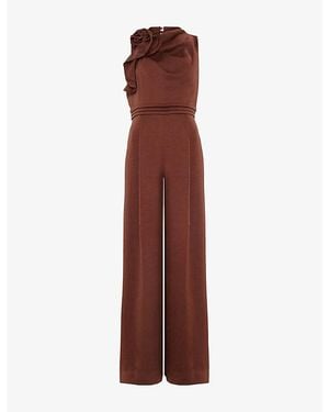Phase Eight Elora Flower Satin Jumpsuit - Purple