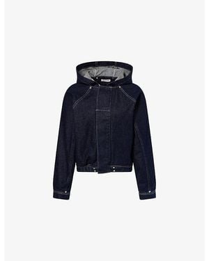 Peachy Den Joan Hooded Denim Jacket - Blue