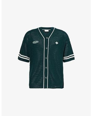 The Couture Club Baseball Crochet Knitted Top - Green