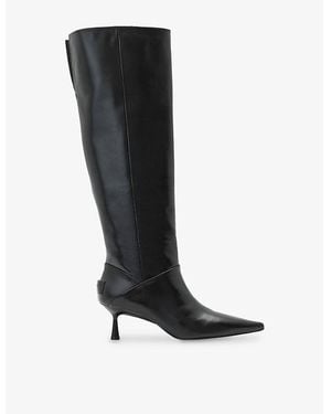 AllSaints Odyssey Leather Heeled Knee-High Boots - Black