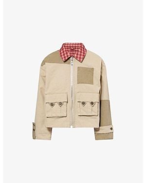 Damson Madder Marcelle Reversible Cotton Barn Jacket - Natural