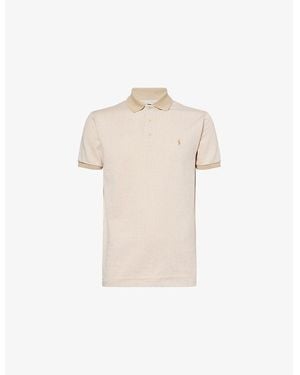 Polo Ralph Lauren Printed Custom Slim-Fit Cotton-Jersey Polo Shirt - Natural