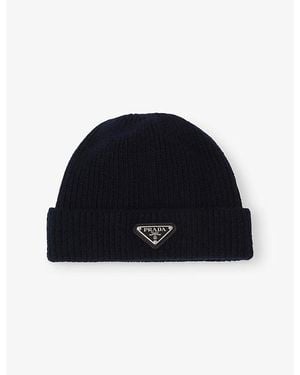 Prada Wool And Cashmere Beanie - Blue
