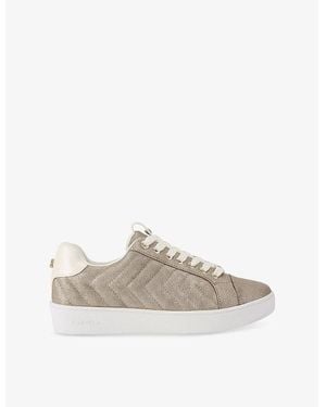Carvela Kurt Geiger Joyful Quilted Faux-Leather Low-Top Trainers - Natural