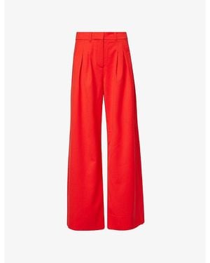 ME+EM The Perfect Wide-Leg Wool Pants - Red