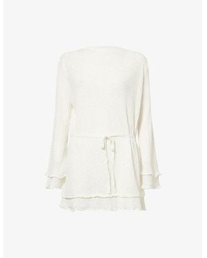 Dissh Max Semi-Sheer Knitted Mini Dress - White