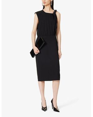 Sportmax Stretch Satin Abadani123 Dress in Black | Lyst