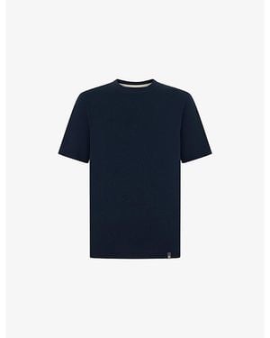 BOGGI Branded Short-Sleeved Cotton-Blend T-Shirt - Blue