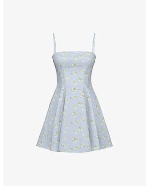 juniors blue floral dress Juniors Poppy Chiffon Floral Print Dress