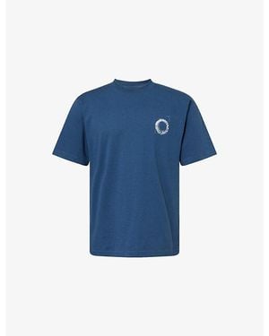 Daily Paper Orbit Drift Graphic-Print Cotton T-Shirt - Blue