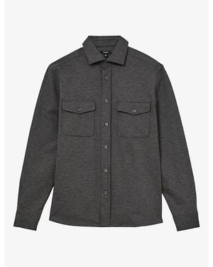 Reiss Mcshane Patch-Pocket Wool-Blend Shirt - Grey