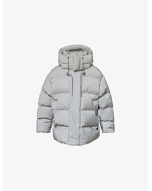 Lacoste Oversized Reflective Shell-Down Puffer Jacket - Gray