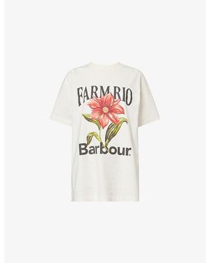 Barbour X Farm Rio Wild Flower Cotton T-Shirt - White
